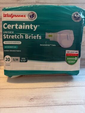 Walgreens Certainty Unisex Stretch Briefs - S/M 20 ct